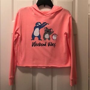 🙂 Weekend Vibes Cropped Hoodie